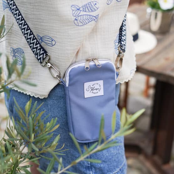 Diy Stoffe Outfit 573v Weste Winalea Handytasche Sea Blue