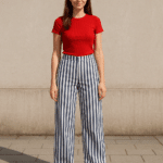 Denim – Streifen – Warmweiß/Dunkelblau