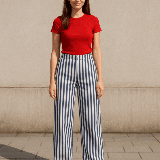 Denim Streifen Warmweiß Dunkelblau1
