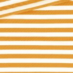 French Terry - Sommersweat - Weiß/Ockergelbe Streifen