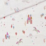 Musselin – Einhörner – Weiß