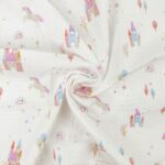 Musselin – Einhörner – Weiß