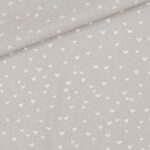 Popeline - Tiny Hearts - Helles Sand Beige