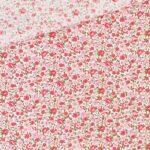 Popeline – Little Pink Coral Flowers – Weiß