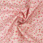 Popeline – Little Pink Coral Flowers – Weiß