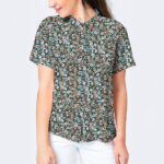 Viskose Flowers Salbei Blush Mu