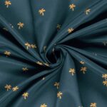 Badeshorts Stoff – Palmen – Petrolblau