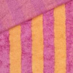 Bambus Frottee – Streifen – Light Mango & Raspberry