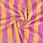 Bambus Frottee – Streifen – Light Mango & Raspberry
