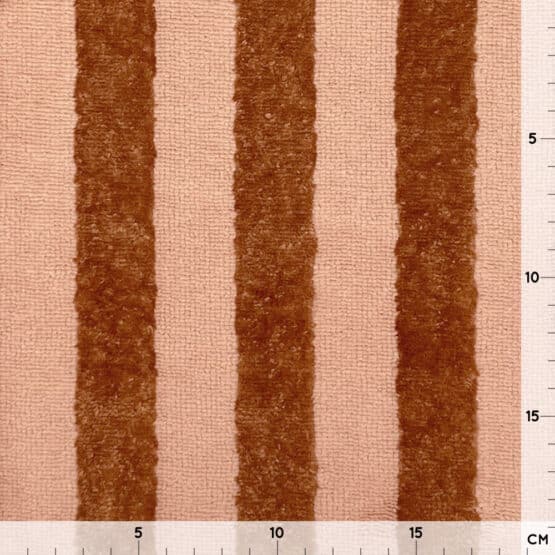 Bambus Frottee - Streifen - Zimt Blush