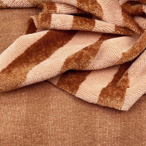 Bambus Frottee - Streifen - Zimt Blush