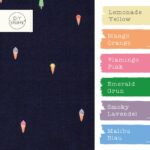 Farbkombi Badeshorts Stoff Eiscreme Dunkelblau