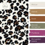 Farbkombi Viskose Twill Leopard Helles Natur