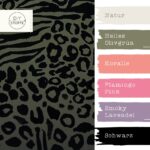 Farbkombi Baumwoll Twill Leicht Elastisch Leo Zebra Khaki Gruen