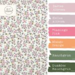 Farbkombi Baumwollstoff Bluemchen Helles Mauve Warmweiss