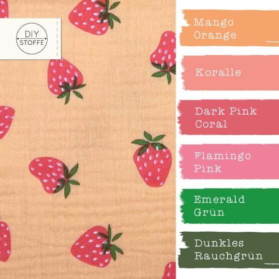Farbkombi Musselin Erdbeeren Light Mango