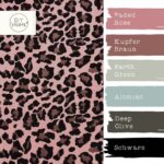 Farbkombi Musselin Leo Print Dusty Rose