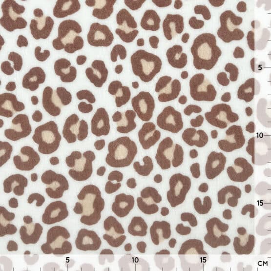 Frottee-Jersey – Leo Dots zweifarbig – Warmweiß