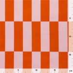 Leichter Canvas – Streifen/Karo – Sunkissed Orange/Zartes Altrosa