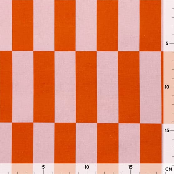 Leichter Canvas Streifen Sunkissed Orange Zartes Altrosa 5