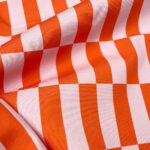Leichter Canvas – Streifen/Karo – Sunkissed Orange/Zartes Altrosa