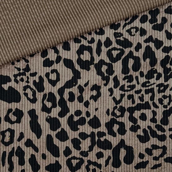 Mini Breitcord Leicht Elastisch Leo Dunkles Smoky Beige 2