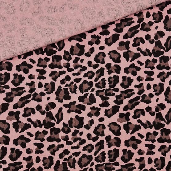 Musselin Leo Print Dusty Rose 2