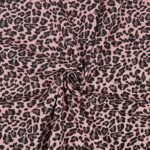 Musselin – Leo Print – Dusty Rose