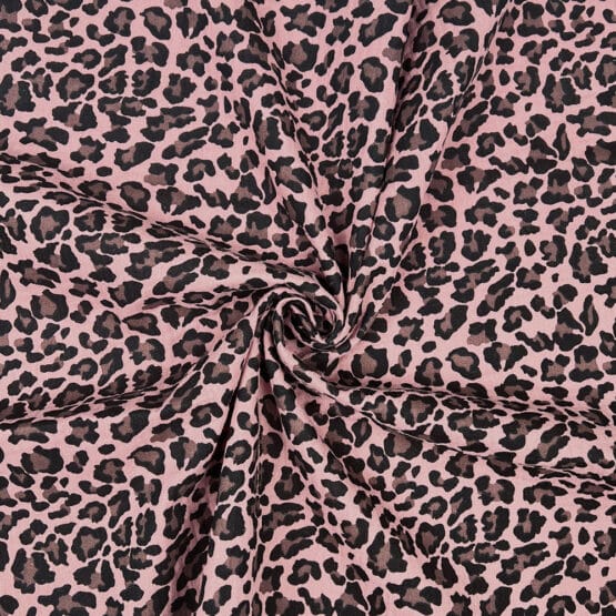 Musselin Leo Print Dusty Rose 3