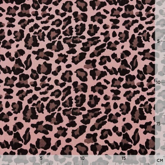 Musselin Leo Print Dusty Rose