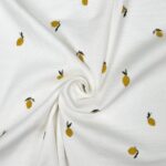 Rippenjersey - Kleine Zitronen - Warmweiß