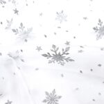Tüllstoff – Weiß – Silberglitzer Schneeflocken