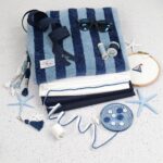 DIY Stoffmix - Reißverschluss - Schieber - Stickset - Knopf - Label - Garn