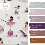 Farbkombi Baumwollstoff Zauberhafte Taenzerin Warmweiss