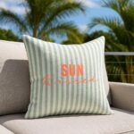 Musselin Streifen Palmengrün Waarmweiss Mu