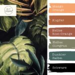 Farbkombi Leichter Canvas Tropical Monstera Schwarz