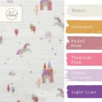 Farbkombi Musselin Einhoerner Weiss