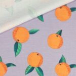 French Terry – Sommersweat – Orangen – Helles Smoky Lavendel