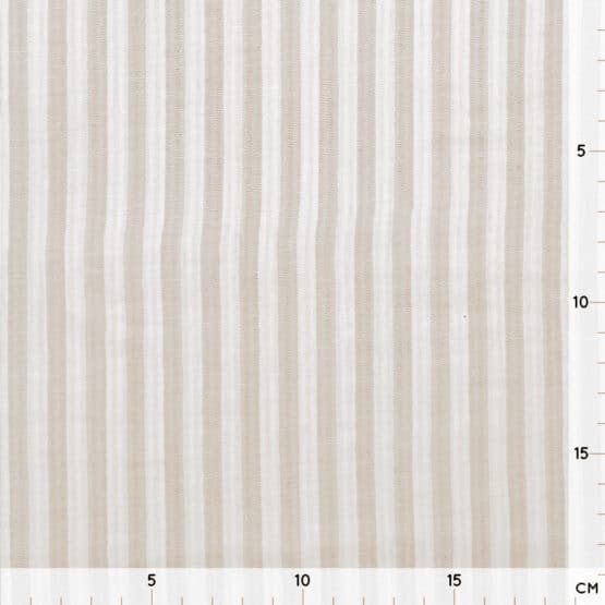 Musselin Doubleface Streifen Sand Beige Warmweiss 2