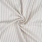 Musselin – Doubleface Streifen – Sand Beige/Warmweiß