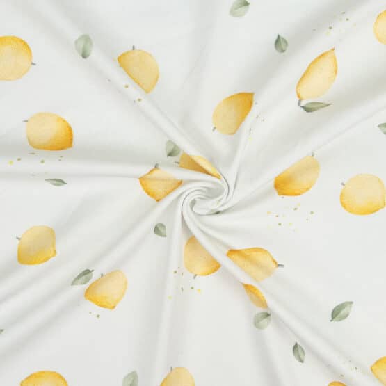 Single Jersey Watercolor Lemons Warmweiss 3