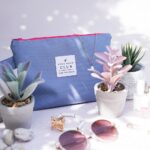 DIY Stoffe Inspiration - Kosmetiktasche - Outdoorstoff Mittleres Jeansblau