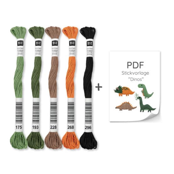 Diy Stoffe Stickset Dinos