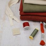 DIY Stoffmix - Garn - Reißverschluss - Label