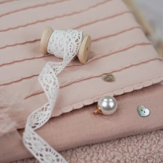 DIY Stoffmix - Knopf - Perle - Spitze