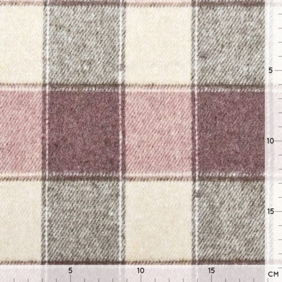 Leichter Mantelstoff Karo Antique Rose Natur