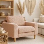 Sessel Velvet Dekostoff Strukturiert Lachs Altrosa Ki