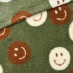 Teddyfleece – Smiley Faces – Mistelgrün