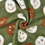 Teddyfleece – Smiley Faces – Mistelgrün