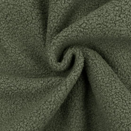 Double Face – Bouclé Teddyfleece – Helles Olivgrün